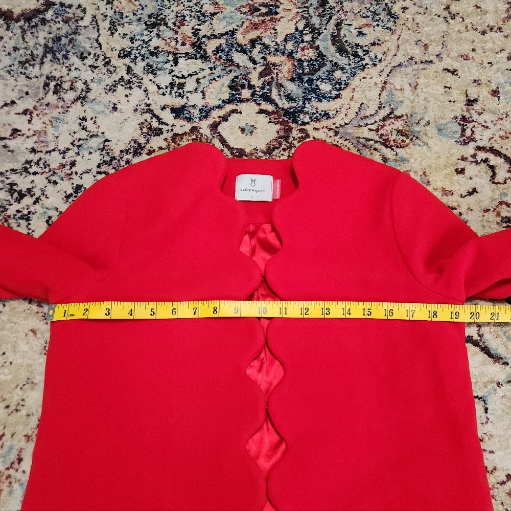 Dudley Stephens Coach House Scalloped Blazer Jacket Red Size Small - Picture 13 of 14